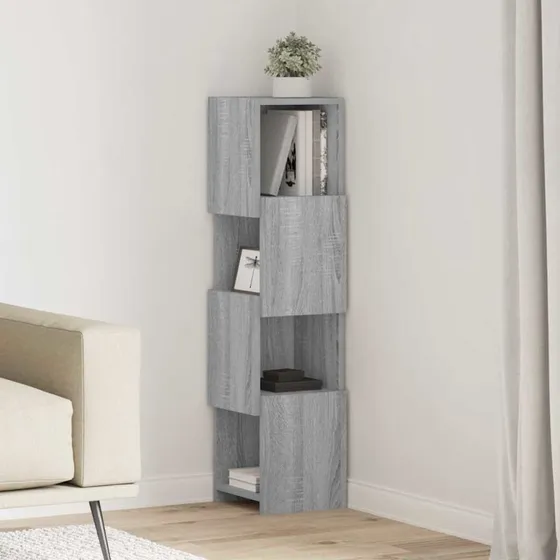vidaXL Hjørneskab Grå Sonoma 25,5x25x102cm Konstrueret Træ