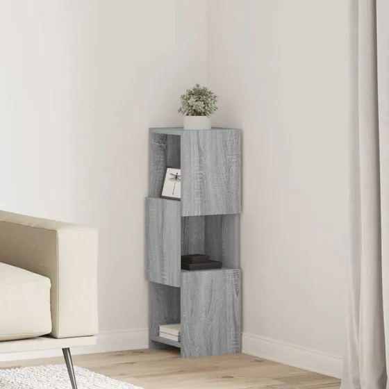 vidaXL Hjørneskab Grå Sonoma 25,5x25x80cm Konstrueret Træ