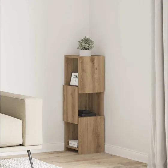 vidaXL Hjørneskab Artisan Egetræ 25,5x25x80 cm