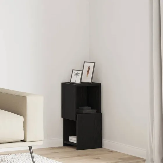 vidaXL Hjørneskab Sort 25,5x25x55cm Konstrueret Træ