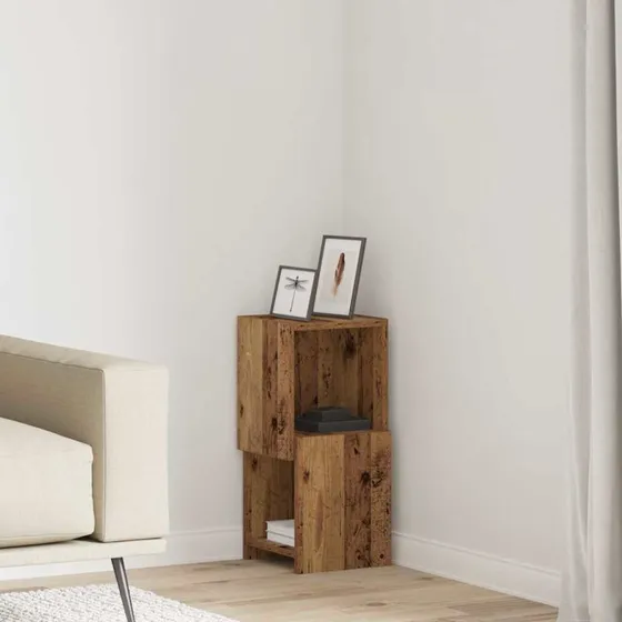 vidaXL Hjørneskab Gammelt Træ 25,5x25x55 cm Konstrueret Træ