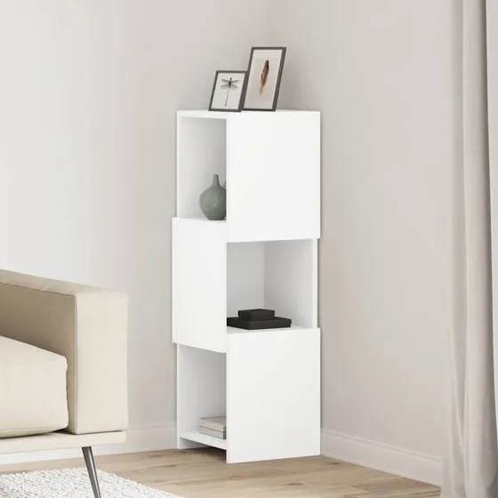 vidaXL Hjørneskab 30,5x30x95 cm Hvid Konstrueret Træ