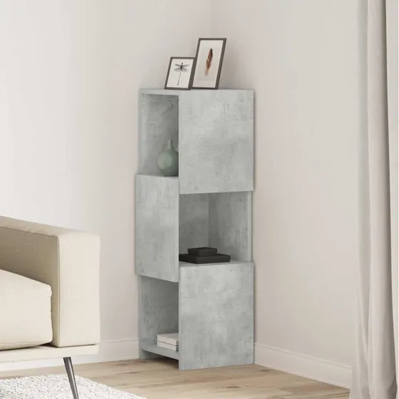 vidaXL Hjørneskab Beton Grå 30,5x30x95cm Konstrueret Træ