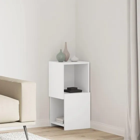 vidaXL Hjørneskab 30,5x30x65cm Hvid Konstrueret Træ