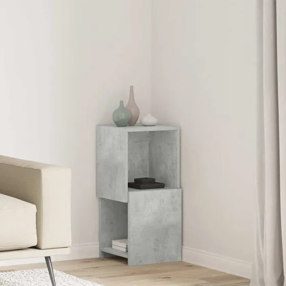 vidaXL Hjørneskab Beton Grå 30,5x30x65cm Konstrueret Træ