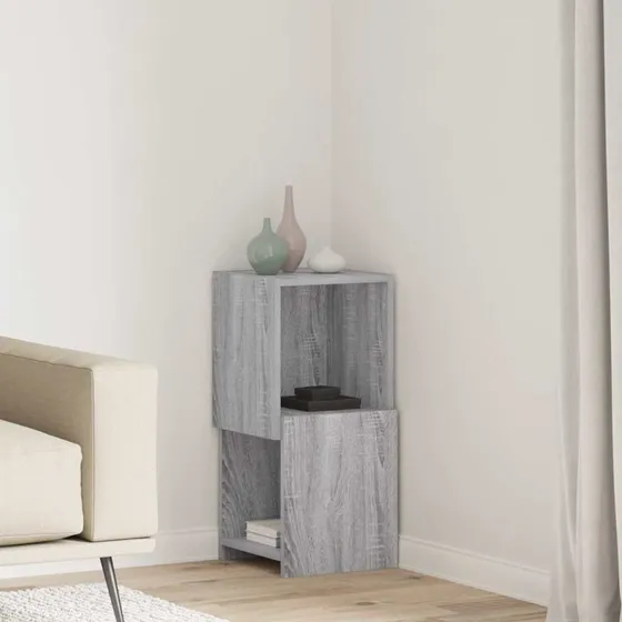 vidaXL Hjørneskab Grå Sonoma 30,5x30x65cm Konstrueret Træ