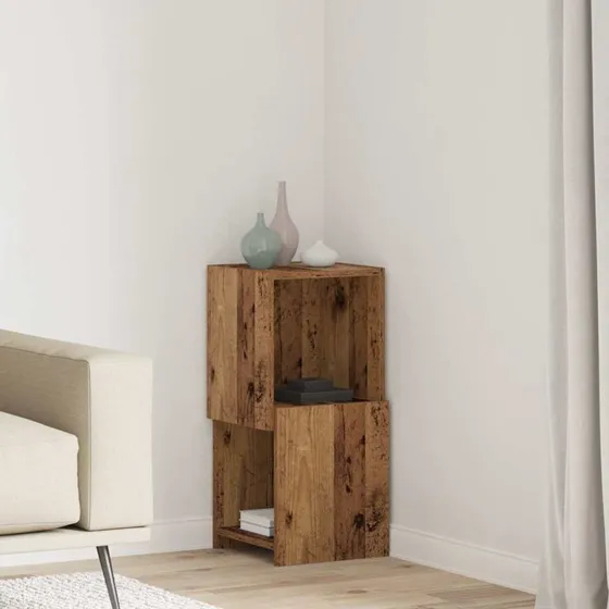 vidaXL Hjørneskab Gammelt Træ 30,5x30x65cm Konstrueret Træ