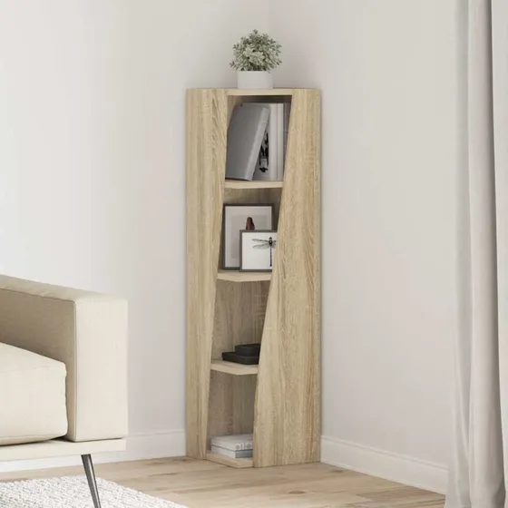 vidaXL Hjørneskab Sonoma Eg 27,5x27x102 cm Konstrueret Træ