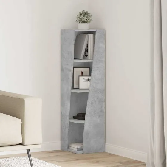 vidaXL Hjørneskab Grå 27,5x27x102cm Konstrueret Træ
