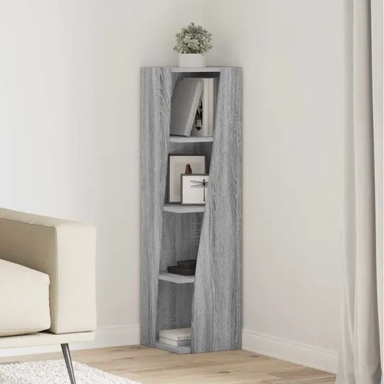 vidaXL Hjørneskab Grå Sonoma 27,5x27x102cm Konstrueret Træ