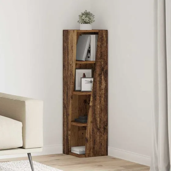 vidaXL Hjørneskab Gammelt Træ 27,5x27x102 cm Konstrueret Træ