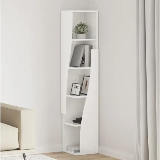 vidaXL Hjørneskab Hvid 27,5x27x140cm Konstrueret Træ