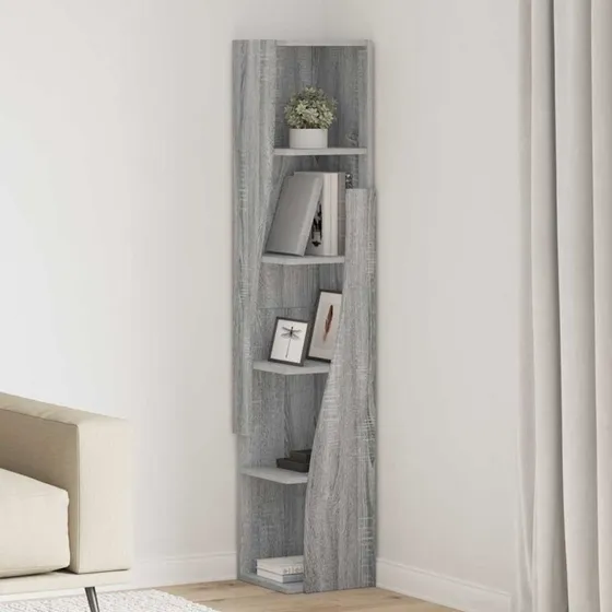 vidaXL Hjørneskab Grå Sonoma 27,5x27x140cm Konstrueret Træ