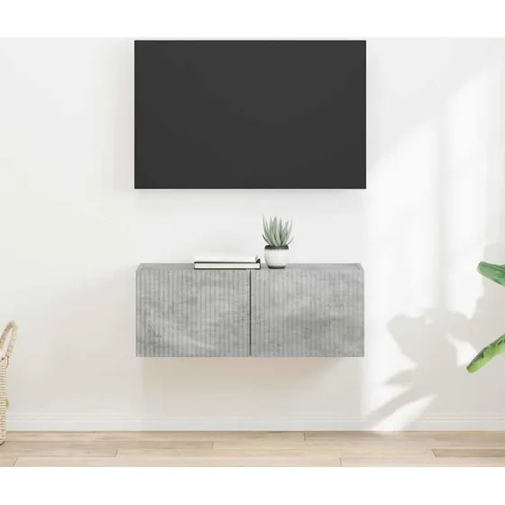 vidaXL TV vægskab 2 stk Beton 39 x 31 x 29,5 cm Konstrueret træ