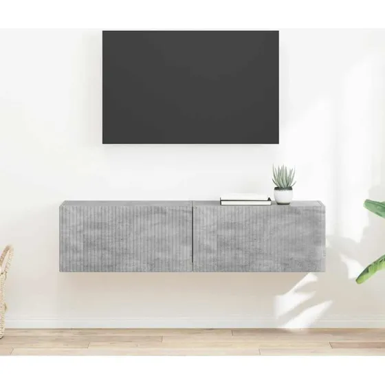 vidaXL TV vægskab 2 stk Beton 60 x 31 x 29,5 cm Konstrueret træ