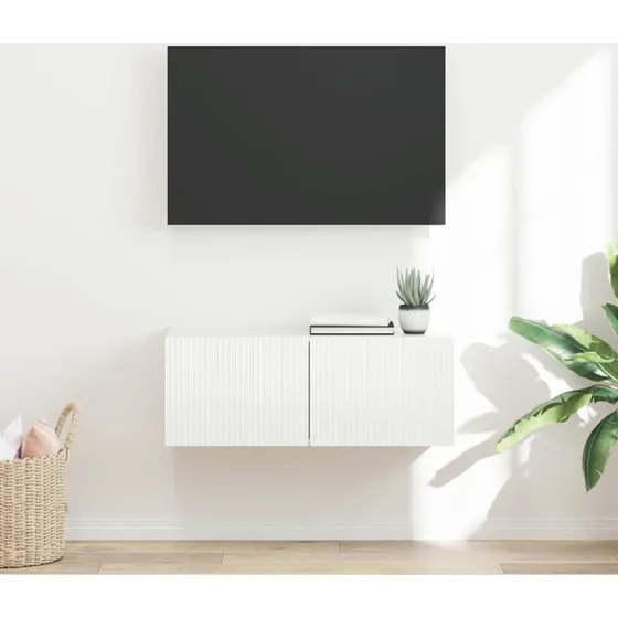 vidaXL TV vægskab, hvid, 78,5 x 31 x 29,5 cm, konstrueret træ