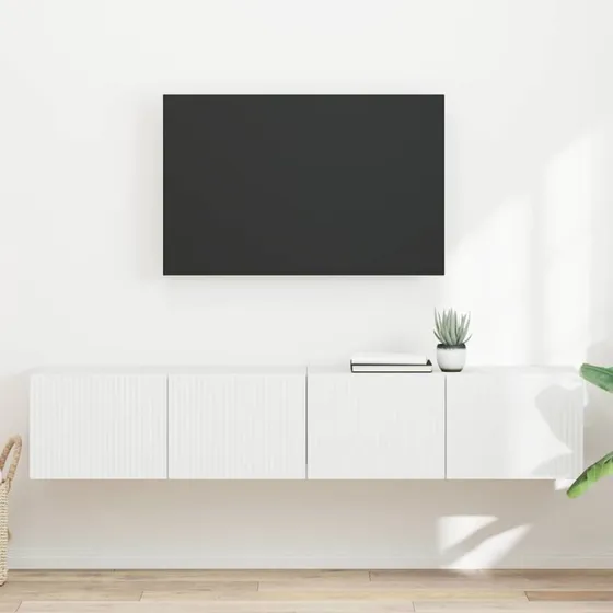 vidaXL TV vægskab 2 stk Hvid 78,5 x 31 x 29,5 cm Konstrueret træ