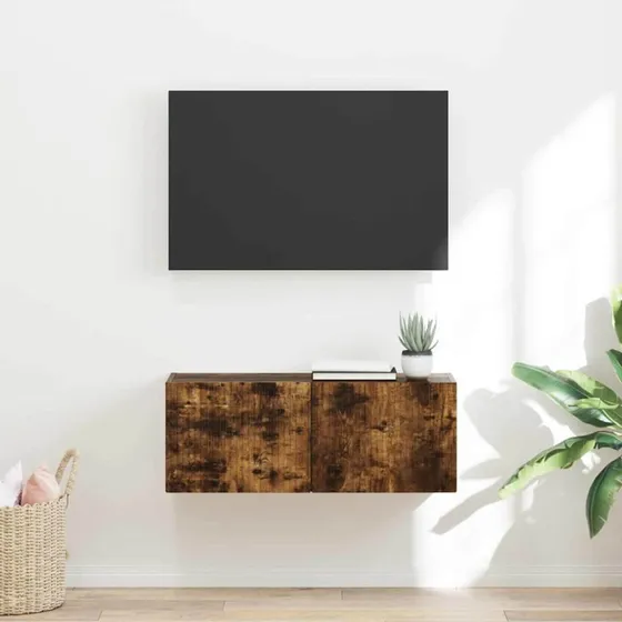 vidaXL TV vægskab Røget eg 78,5 x 31 x 29,5 cm Konstrueret træ