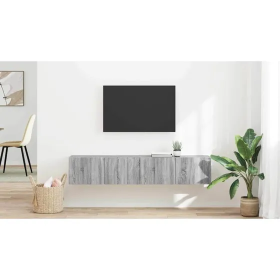 vidaXL TV vægskab 2 stk Grå Sonoma 78,5 x 31 x 29,5 cm Konstrueret træ