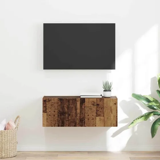 vidaXL TV vægskab Gammelt træ 78,5 x 31 x 29,5 cm
