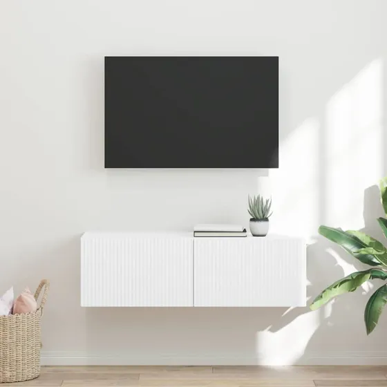 vidaXL TV vægskab hvid 98 x 31 x 29,5 cm træ