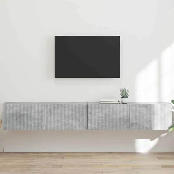 vidaXL TV vægskab 2 stk Beton 98 x 31 x 29,5 cm Konstrueret træ