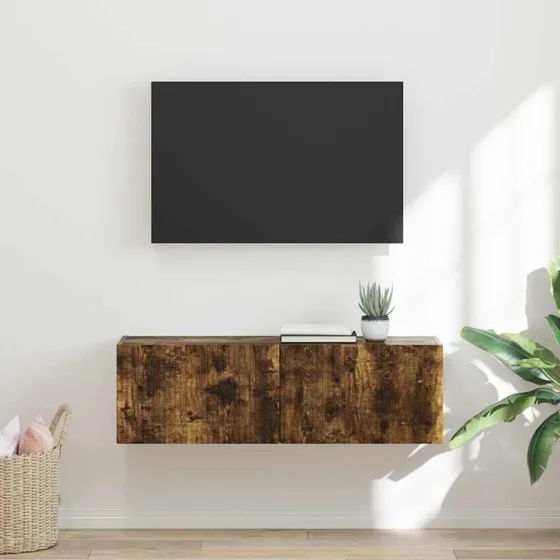 vidaXL Røget Eg TV Vægskab 98 x 31 x 29,5 cm Konstrueret Træ