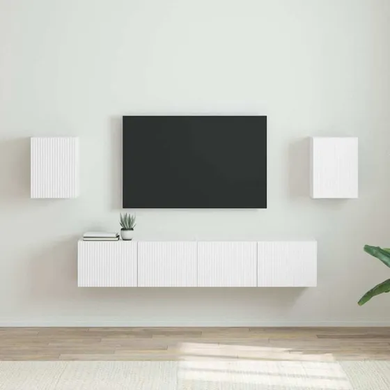vidaXL TV vægskab 2 stk, hvid, 30 x 31 x 40 cm, konstrueret træ