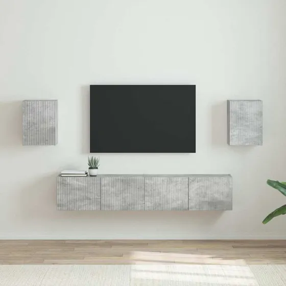 vidaXL TV-vægskab 2 stk, Beton, 30 x 31 x 40 cm, konstrueret træ