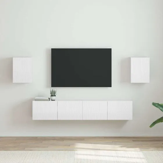 vidaXL TV-vægskab 2 stk, Hvid, 30 x 31 x 40 cm, Konstrueret træ