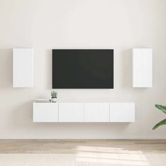 vidaXL TV vægskab 2 stk Hvid 30 x 31 x 60 cm Konstrueret træ
