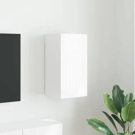 vidaXL TV-vægskab Gloss Hvid 30 x 31 x 60 cm Konstrueret Træ