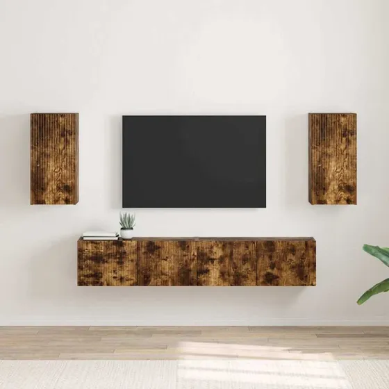 vidaXL TV vægskab 2 stk røget eg 30 x 31 x 60 cm konstrueret træ