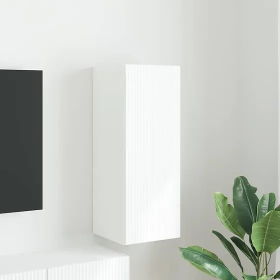 vidaXL TV-vægskab Hvid 30 x 31 x 80 cm Konstrueret træ