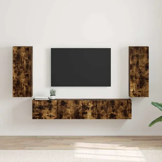 vidaXL TV-vægskab 2 stk, røget eg, 30 x 31 x 80 cm, konstrueret træ