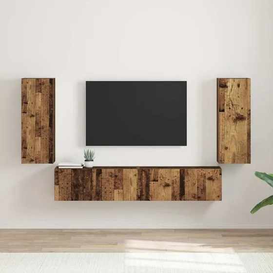 vidaXL TV-vægskab 2 stk, gammelt træ, 30 x 31 x 80 cm