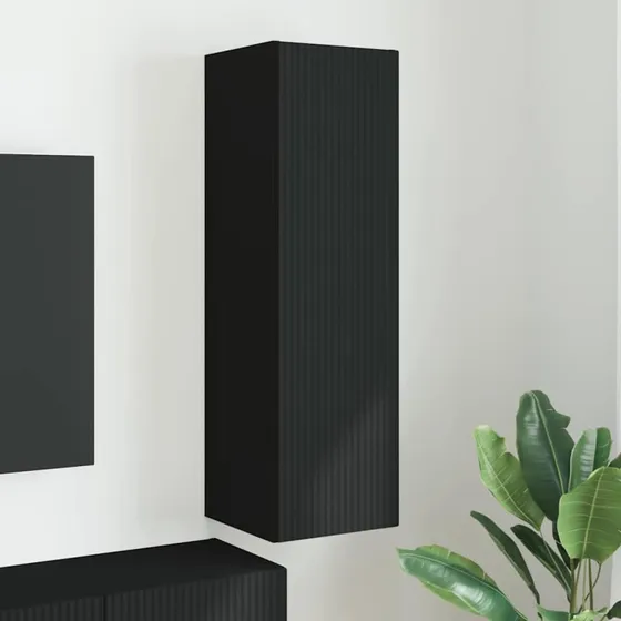 vidaXL TV-vægskab, Sort, 30 x 31 x 100 cm, Konstrueret træ
