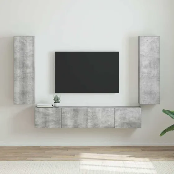 vidaXL TV-vægskab 2 stk, Beton, 30 x 31 x 100 cm, konstrueret træ