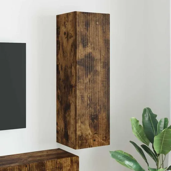 vidaXL TV-vægskab Røget eg 30 x 31 x 100 cm Konstrueret træ