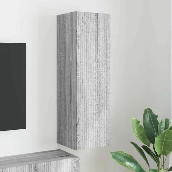 vidaXL TV-vægskab Grå Sonoma 30 x 31 x 100 cm Konstrueret træ