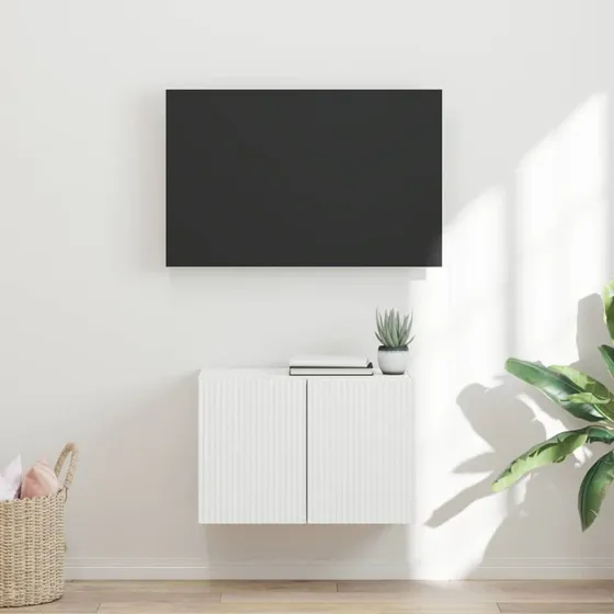 vidaXL TV-vægskab Hvid 59,5 x 31 x 40 cm Konstrueret træ