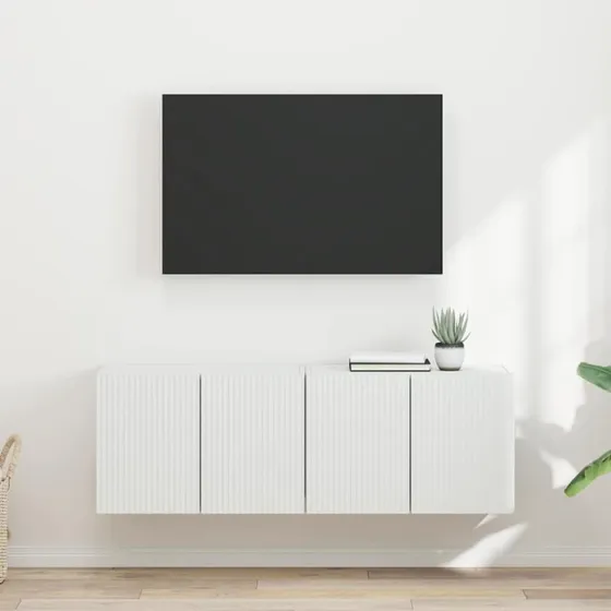 vidaXL TV-vægskab 2 stk, Hvid, 59,5 x 31 x 40 cm, Konstrueret træ