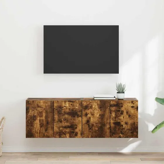 vidaXL TV-vægskab 2 stk, røget eg, 59,5 x 31 x 40 cm, konstrueret træ