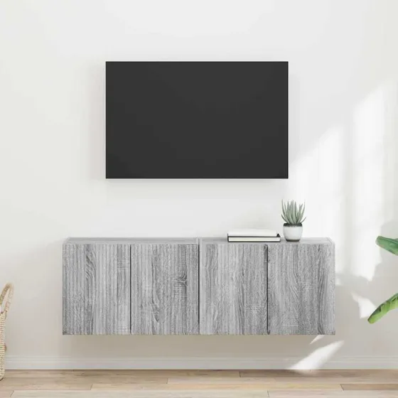 vidaXL TV-vægskab 2 stk Grå Sonoma 59,5 x 31 x 40 cm Konstrueret træ