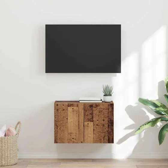 vidaXL TV-vægskab Gammelt træ 59,5 x 31 x 40 cm