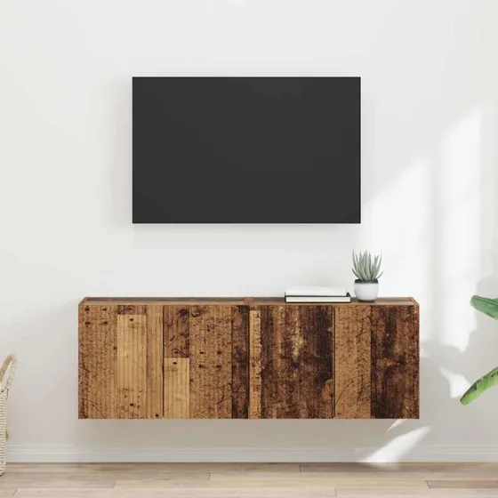 vidaXL TV-vægskab 2 stk, gammelt træ, 59,5 x 31 x 40 cm