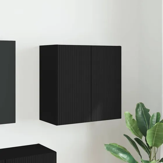 vidaXL TV-vægskab, Sort, 59,5 x 31 x 60 cm, Konstrueret træ