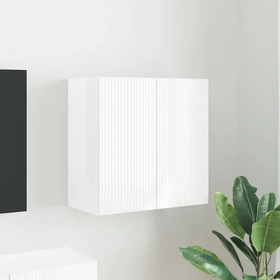 vidaXL TV-vægskab Høj gloss hvid 59,5 x 31 x 60 cm