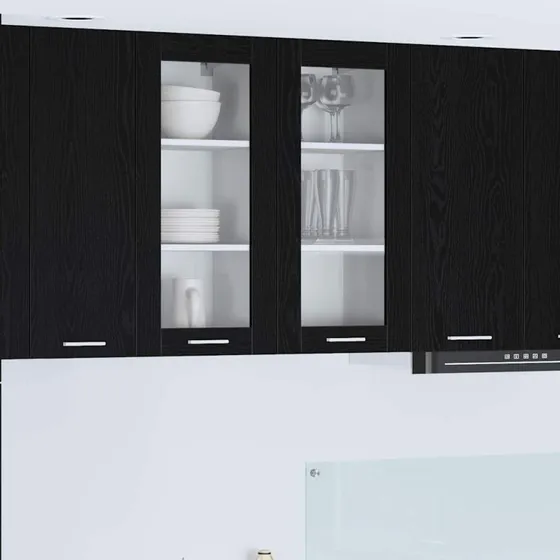 vidaXL Hængeskab 2 stk Sort 40 x 31 x 80 cm Konstrueret træ