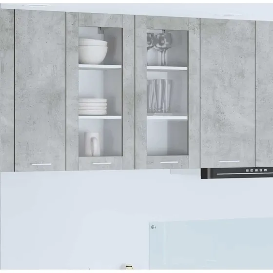 vidaXL Hængeskab 2 stk Beton Grå 40 x 31 x 80 cm Konstrueret Træ